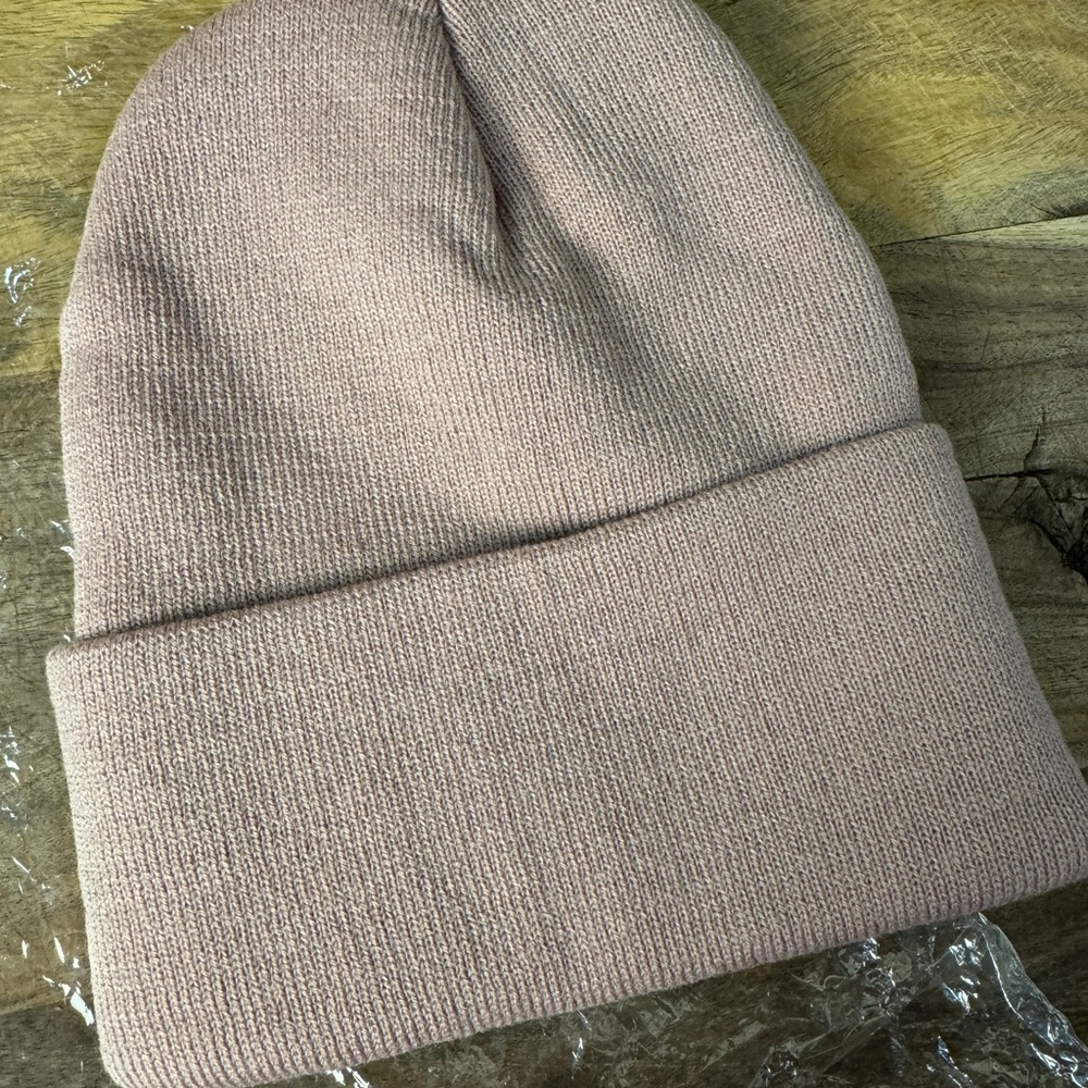 Pink Beanie with 'Stay Wild' Patch - Picture 6 of 8